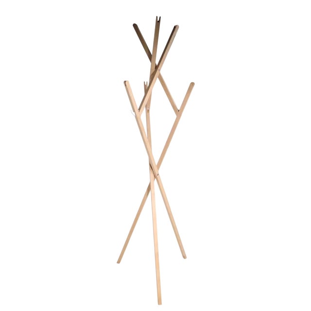 Exceptional craft made contemporary coat tree, rack, stand in excellent original clean and ready to use condition. This...