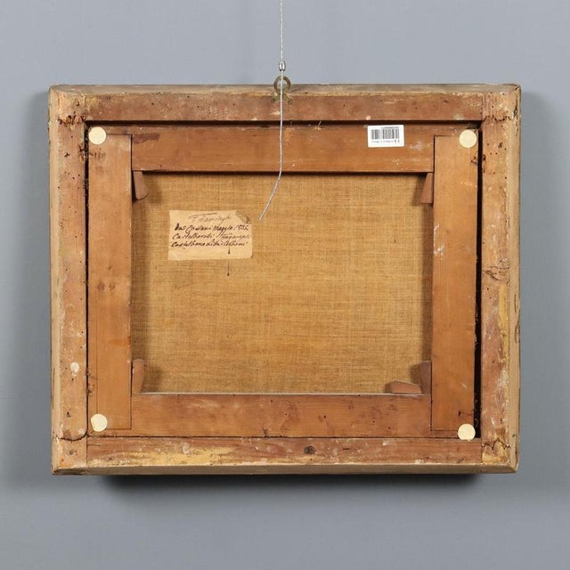 Landscape with Figures and Buildings, Oil Painting, Framed For Sale - Image 12 of 13