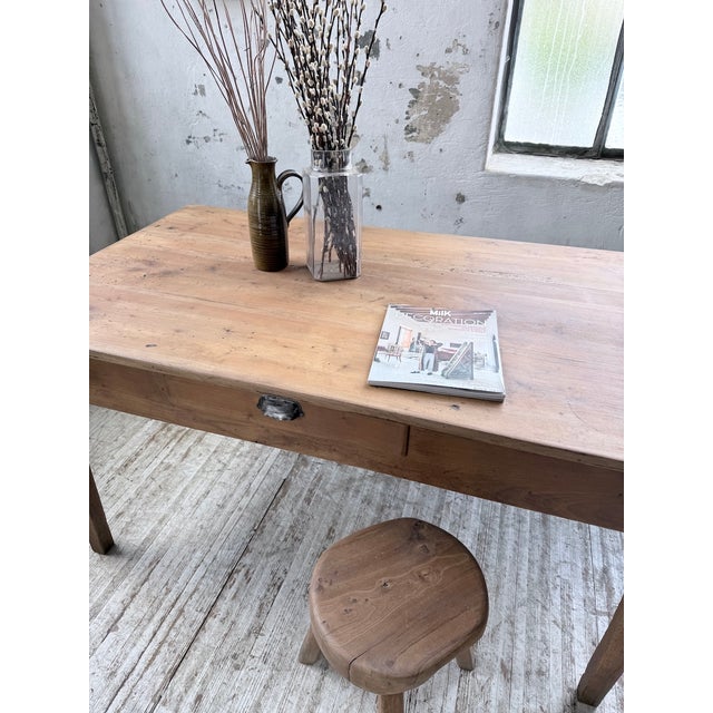 Farmhouse Table with Tapered Cherrywood Legs, 1950s For Sale - Image 13 of 18