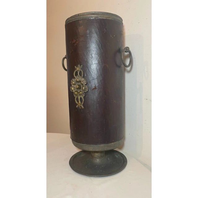 Up for sale is a very rare antique early 19th century footed umbrella/cane stand. It's wrapped by hand in a thick high...