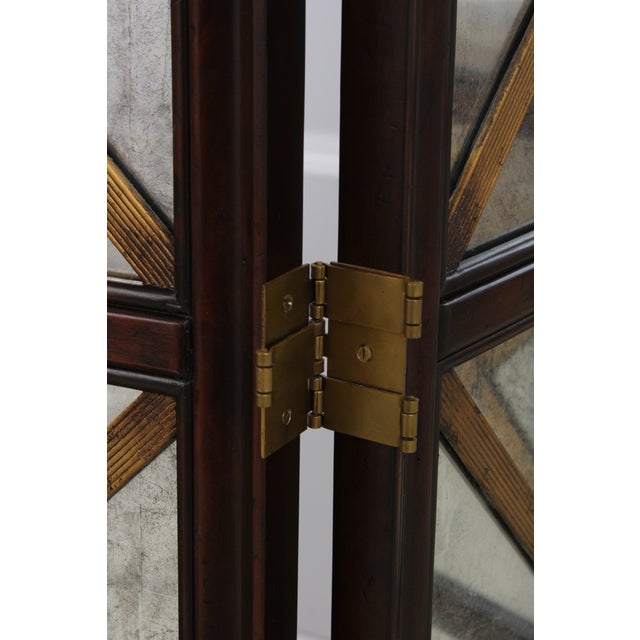 Theodore Alexander Regency Style Mirrored Room Screen For Sale - Image 10 of 12