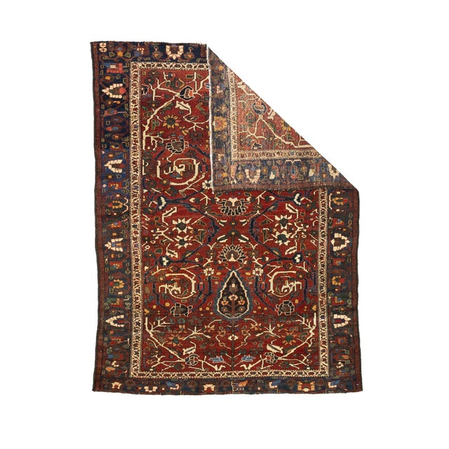 Fine Antique Persian Bakhtiari Rug 4'9" x 6’4". The generic name for the village rugs of the Chahar Mahal district in...