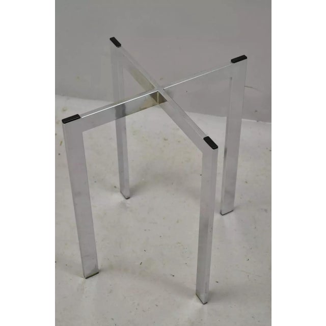 Mid 20th Century Mid 20th Century Chrome X-Frame Smoked Glass Barcelona Style Side End Table For Sale - Image 5 of 12