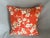 Orange Pair of Custom Made Orange Cherry Blossom Accent Pillows With Feather Inserts For Sale - Image 8 of 12