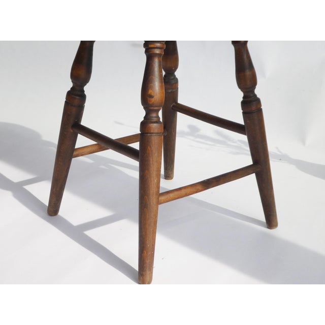 Antique English Round Wooden Stool For Sale - Image 6 of 12