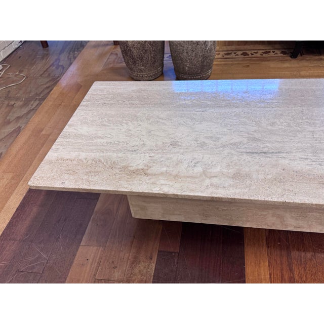 Custom Hand Made + Molded Travertine Coffee Table For Sale In San Francisco - Image 6 of 12