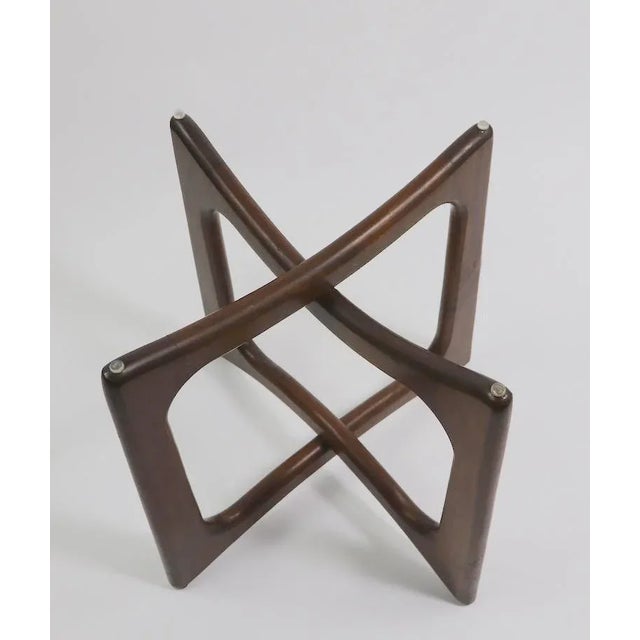 Mid 20th Century Mid Century Glass Top End Table With Sculpted Wood Base by Pearsall For Sale - Image 5 of 13