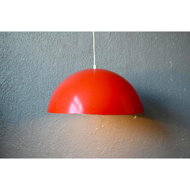 Vintagel Ceiling Light in Orange Metal For Sale - Image 9 of 16