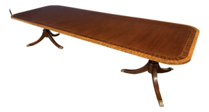 Traditional Multi-Banded Mahogany Dining Table by Leighton Hall - Showroom Sample