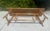Camel Authentic McGuire Vintage Rattan Console Table, Refinished Herringbone Wood Top For Sale - Image 8 of 9