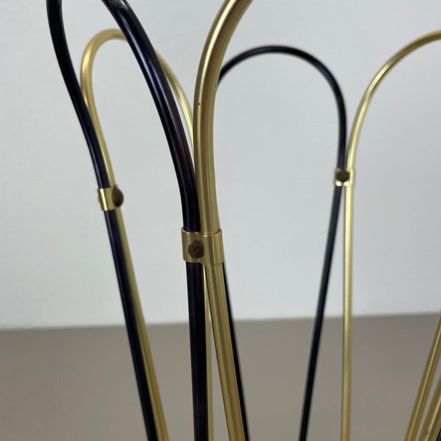 Mid-Century Modernist Bauhaus Metal Brass Umbrella Stand, Germany, 1950s For Sale - Image 6 of 16