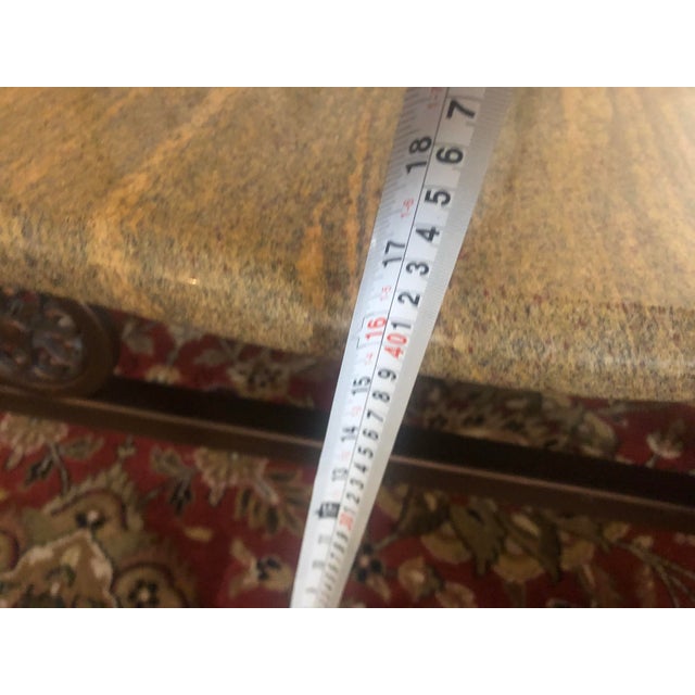 Granite and Iron Custom Made Coffee Table For Sale - Image 4 of 8