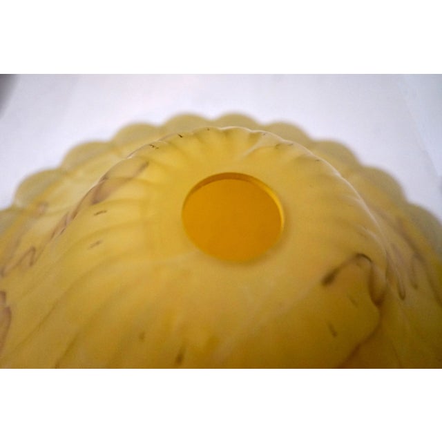 American 1920s Art Nouveau Yellow Studio Amber Glass Ceiling Mount For Sale - Image 3 of 11