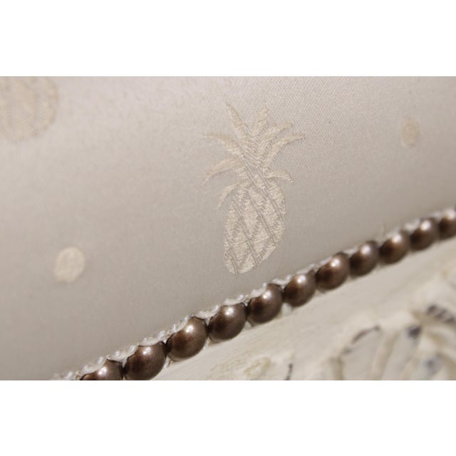 French Style Square Paint Decorated Ottoman or Stool For Sale - Image 10 of 13