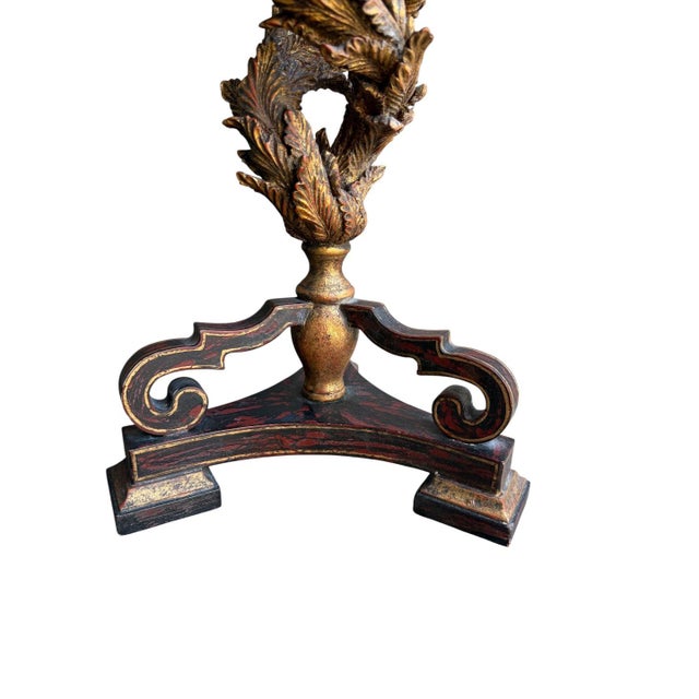 Table Lamp Twisted Ancanthus Leaves With Frederick Cooper Lamp Shade For Sale - Image 9 of 10