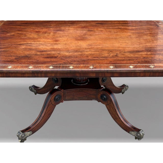 George III Mahogany and Brass Inlay Centre Table, 1790s For Sale - Image 12 of 15