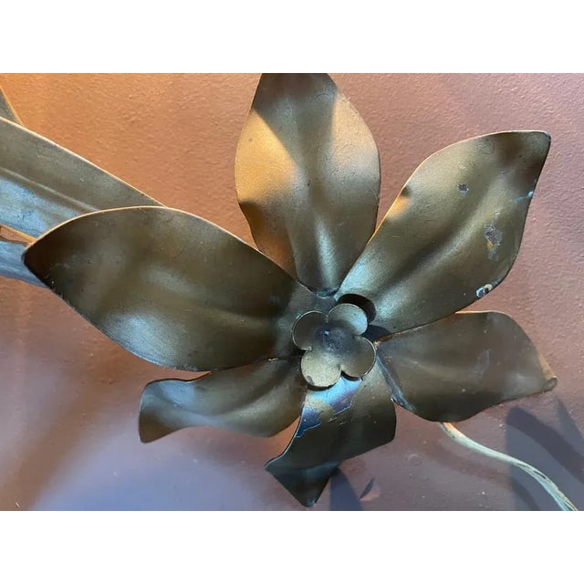 Gold Golden Flower Sconces, Set of 2 For Sale - Image 8 of 9