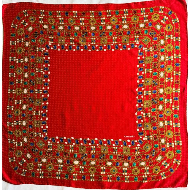 Chanel Jewelry Gripoix Silk Scarf 1980 For Sale - Image 11 of 11