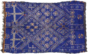 Vintage Blue Beni Mguild Moroccan Rug - 06'10 X 10'06
