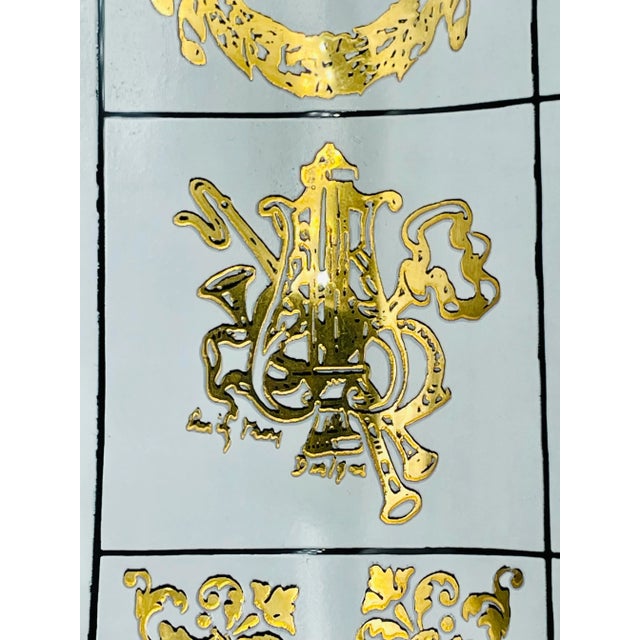 Glass Mid-Century With Neoclassical Motif Signed & Partitioned Smoke-Color Glass Tray For Sale - Image 7 of 12