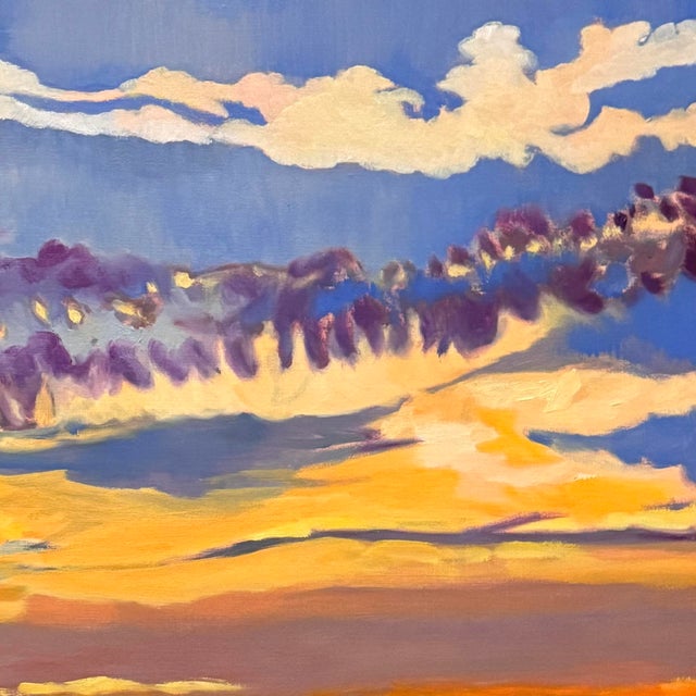 Contemporary Javiera Da Fonseca Ilić "Apókalypsis" Oil on Canvas, Fiery Red Sun Setting Over the Sea, Contemporary Coastal Painting, 2026 For Sale - Image 3 of 6