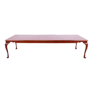 Kindel Furniture Irish Georgian Carved Mahogany Extension Dining Table, Newly Refinished