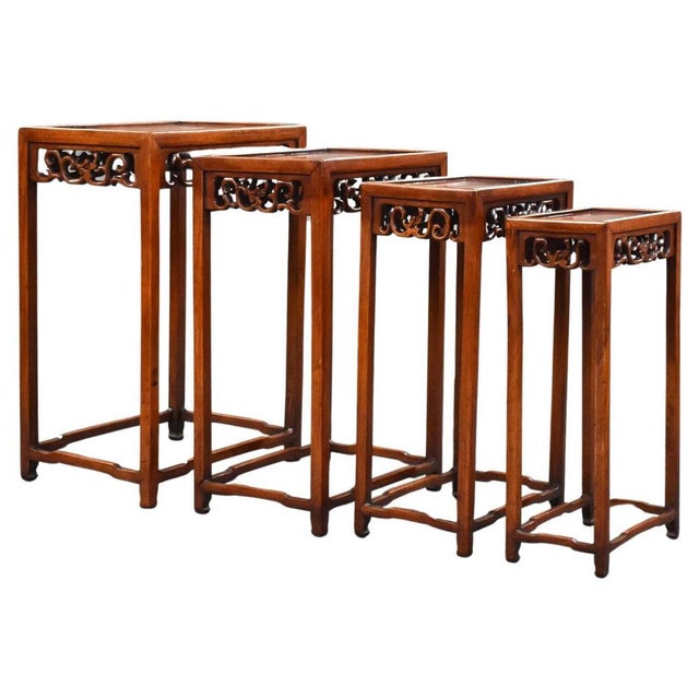 Chinese Hardwood Nesting Tables, 1890, Set of 4 For Sale - Image 15 of 15