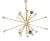Italian Sputnik Chandelier in Brass and Ivory-Colored Aluminum, 1950s For Sale