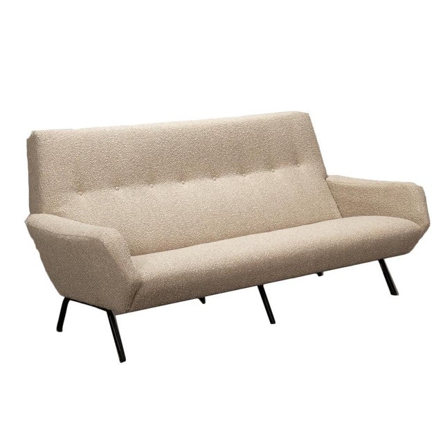 Vintage Sofa in Fabric & Enamelled Metal, 1960s For Sale - Image 10 of 10