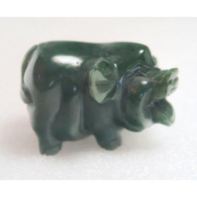 Figurative Late 20th Century Miniature Hand-Carved Piglet of Nephrite Jade For Sale - Image 3 of 18