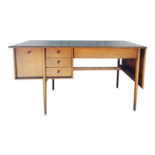 Mid-Century Modern Walnut Parallel Writers Desk by Barney Flagg for Drexel For Sale