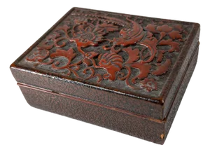 20th Century Japanese Red Cinnabar Lacquer Trinket Box