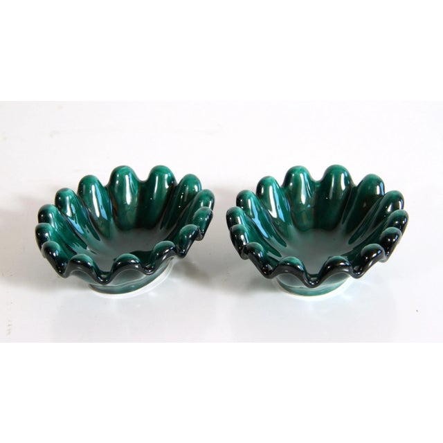 Emerald Vintage Italian Ceramic Deep Emerald Green Bowls - a Pair For Sale - Image 8 of 8