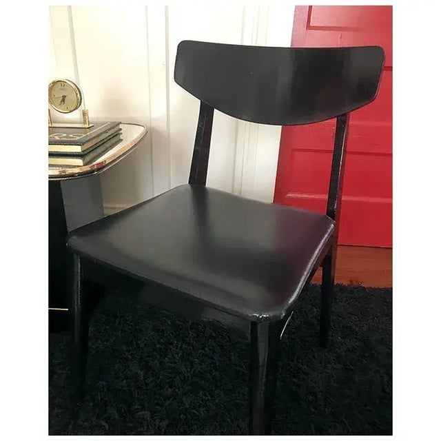 Wood 1960s Vintage Black Lacquered Danish Modern Chair For Sale - Image 7 of 11