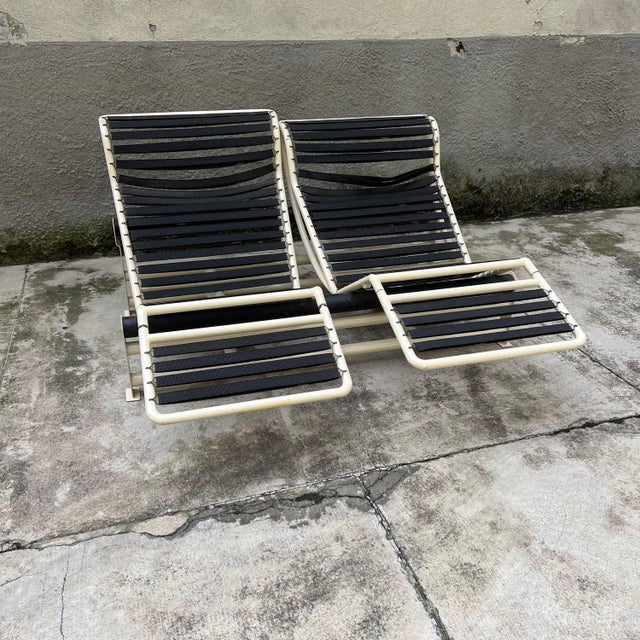 Blue Vintage Italian Double Chaise Lounge, 1980s For Sale - Image 8 of 18