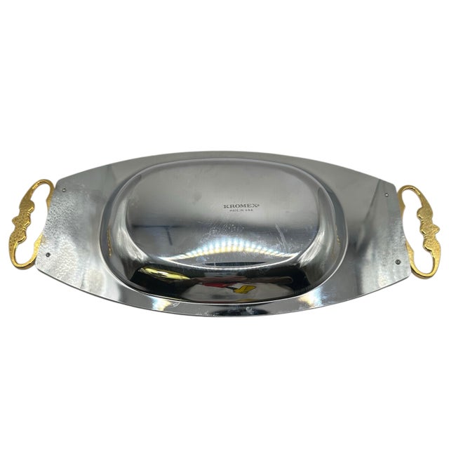 Vintage Kromex Glass and Chrome Divided Tray For Sale In Birmingham - Image 6 of 12