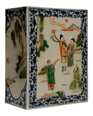 19th Century Chinese Porcelain Pillow or Vase in Wucai Palette