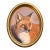 Contemporary Original Stephen Heigh “Young Fox”Painting Oval Vintage Frame For Sale