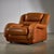 Brown Brown Leather Sofa and Lounge Chairs, 1970s, Set of 3 For Sale - Image 8 of 18