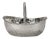 Mid-Century Nickel Plated Hammered Basket For Sale