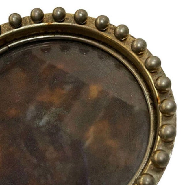 Mid-Century Modern 1920s Hand Hammered Brass Ring Tray Dish With Faux Tortoise Interior For Sale - Image 3 of 4