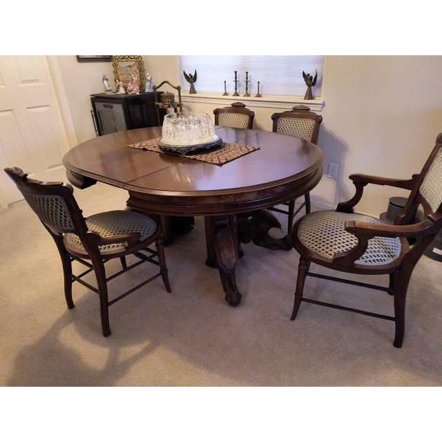 Antique Walnut Pedestal Dining Table For Sale - Image 9 of 9
