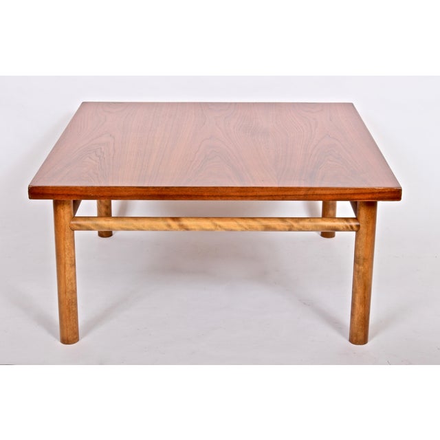 1960s T. H. Robsjohn-Gibbings for Widdicomb Square Mahogany Coffee Table For Sale - Image 11 of 12
