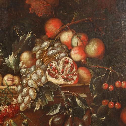 Still Life with Fruit, 1700s, Oil on Canvas, Framed For Sale - Image 7 of 11