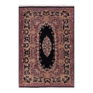 1990's Abusson Pak-Persian Black/Black Wool Rug - 3'1'' X 5'0'' For Sale