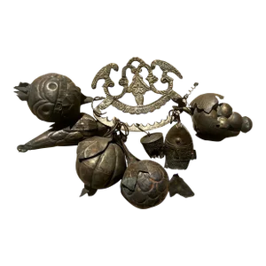 Antique Brazilian Penca De Balangandan Pendant With Fruits and Fish