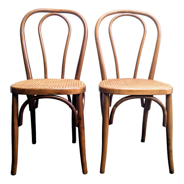 Cane and Bentwood Chairs, 1960s, Set of 2 For Sale