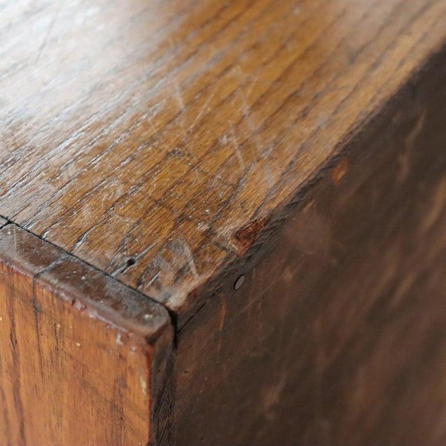 Antique Oak Roll Front Cabinet C1920 For Sale - Image 9 of 11