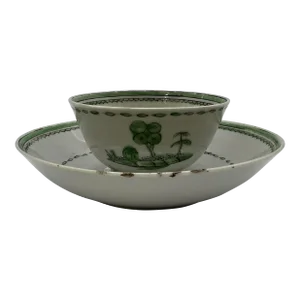 Green Decorated Chinese Export Porcelain Cup and Saucer, Circa 1800
