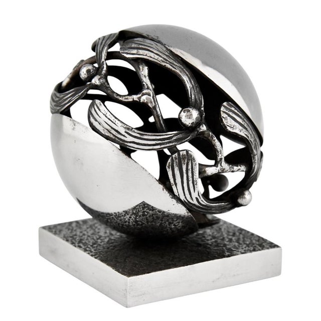 Art Deco wrought iron Mistletoe paperweight by Edgar Brandt. In French this model is called Boule de Gui. Wrought iron...